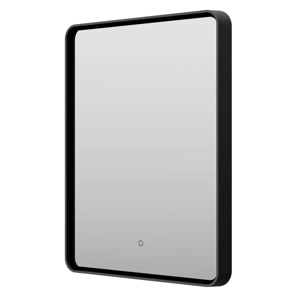 Фото Зеркало для ванной комнаты Brevita Mercury MER-Rett6-060/80-black 60x80см прямоугольное с подсветкой черный Фото Зеркало для ванной комнаты Brevita Mercury MER-Rett6-060/80-black 60x80см прямоугольное с подсветкой черный