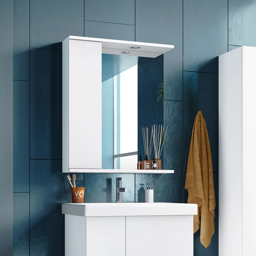 Фото Зеркальный шкаф для ванной Misty Лира П-Лир04060-013Л 60x72см белый