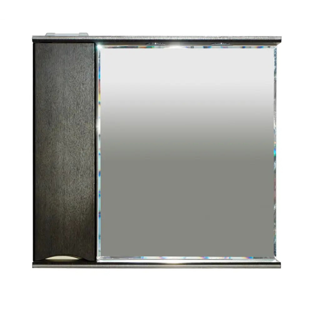 Фото 2 Зеркальный шкаф для ванной Misty Элвис П-Элв-01085-052Л 83x74см темно-коричневый