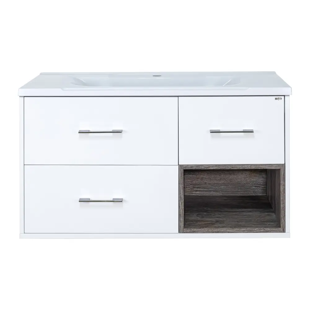 Фото 2 Тумба под раковину Misty Фетта УТ000011546 99см с раковиной цвет белый