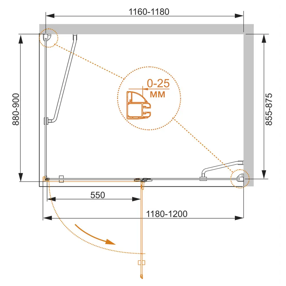 Фото 2 Душевой уголок Cezares BERGAMO-W-AH-1-120/90-C-Cr-R прямой 120x90см хромированный профиль эффект стекла прозрачный Фото 2 Душевой уголок Cezares BERGAMO-W-AH-1-120/90-C-Cr-R прямой 120x90см хромированный профиль эффект стекла прозрачный