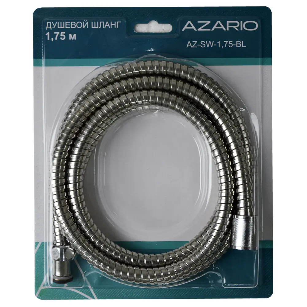 Фото 3 Шланг для душа AZARIO AZ-SW-1.75-BL 175 см цвет хром Фото 3 Шланг для душа AZARIO AZ-SW-1.75-BL 175 см цвет хром
