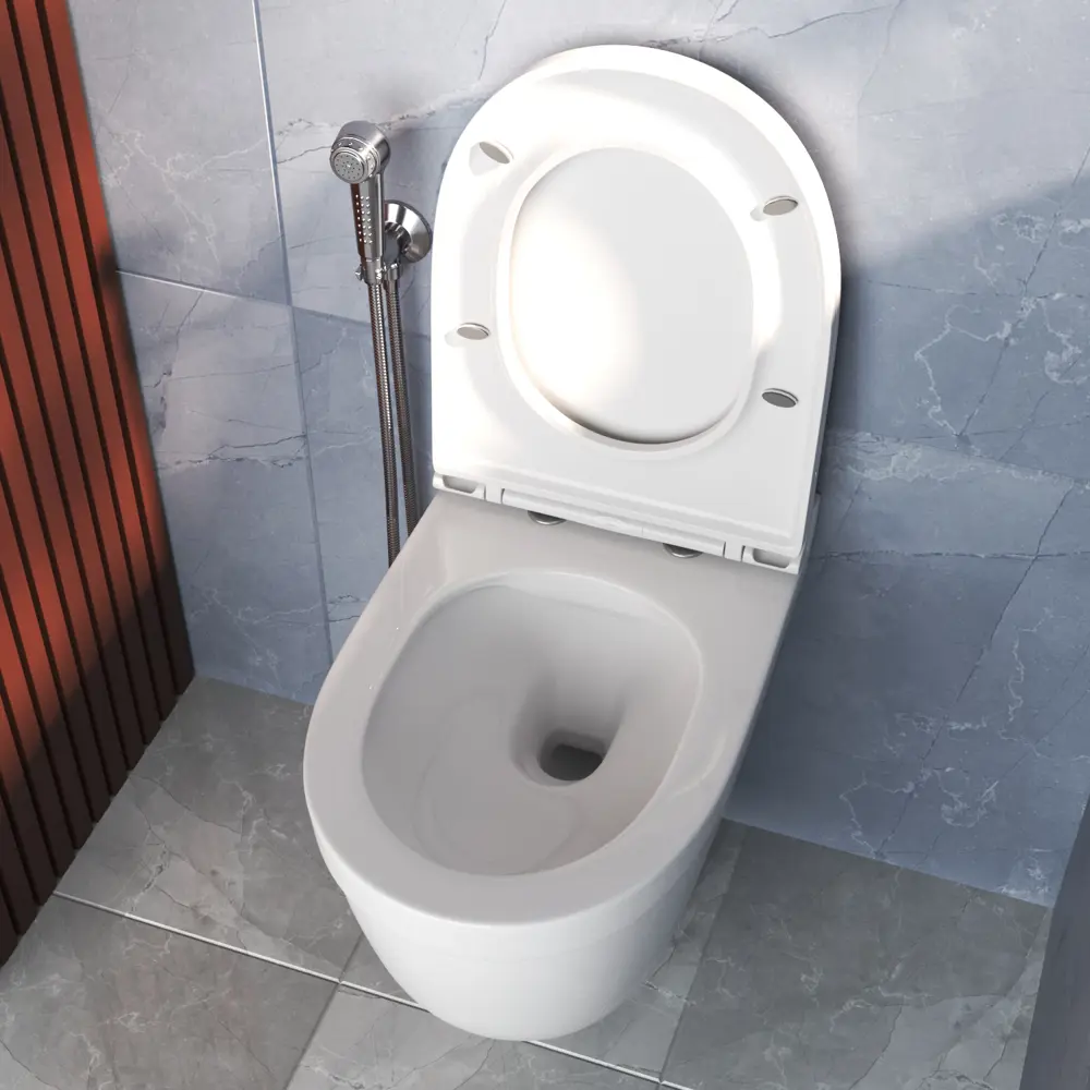 Фото 5 Унитаз подвесной Joki Lava JK6011037 безободковый, с сиденьем микролифт, цвет белый