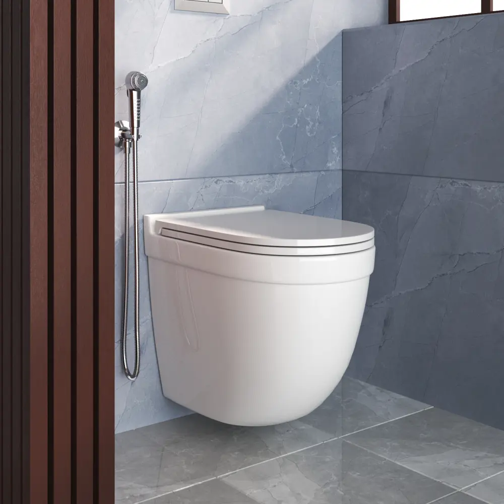 Фото 4 Унитаз подвесной Joki Lava JK6011037 безободковый, с сиденьем микролифт, цвет белый