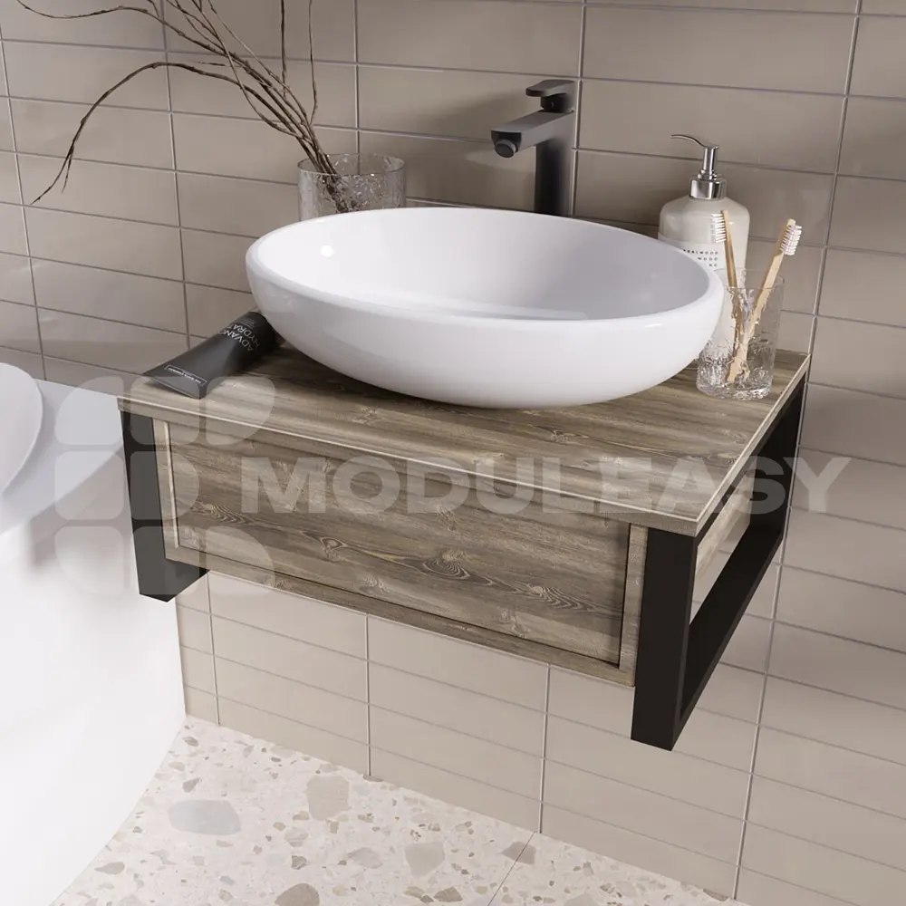 Фото Тумба под раковину MODULEASY 70x48 см ATTIC подвесная цвет дуб намибия Ц0000037802 Фото Тумба под раковину MODULEASY 70x48 см ATTIC подвесная цвет дуб намибия Ц0000037802