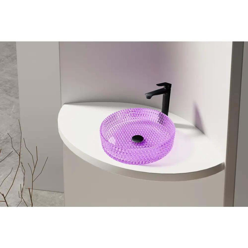Фото 2 Раковина накладная Abber glas AK2301P 39.5см цвет фиолетовый Фото 2 Раковина накладная Abber glas AK2301P 39.5см цвет фиолетовый