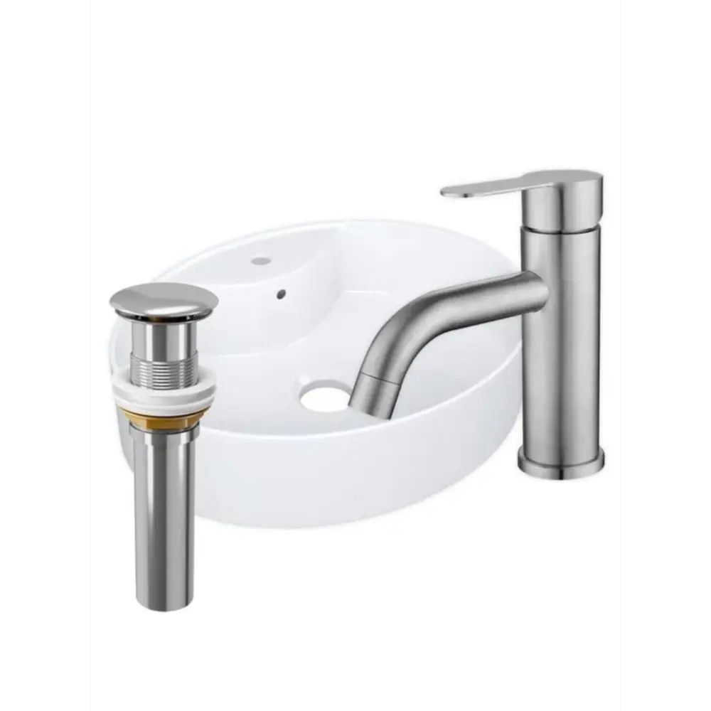 Фото Раковина накладная Bauedge ybd2486 YBD2486 51см цвет белый Фото Раковина накладная Bauedge ybd2486 YBD2486 51см цвет белый