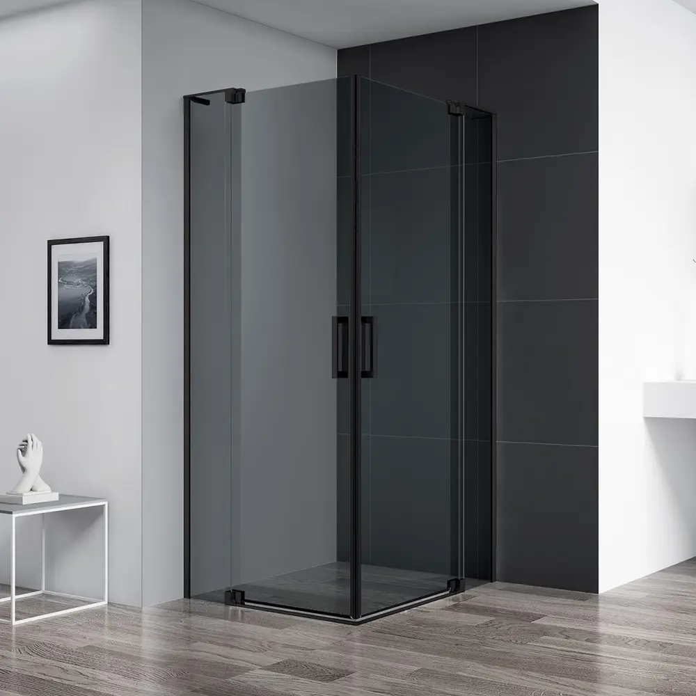 Фото Душевой уголок Cezares SLIDER-A-2-70/80-GRIGIO-NERO прямой 70x70см черный профиль эффект стекла тонированный Фото Душевой уголок Cezares SLIDER-A-2-70/80-GRIGIO-NERO прямой 70x70см черный профиль эффект стекла тонированный