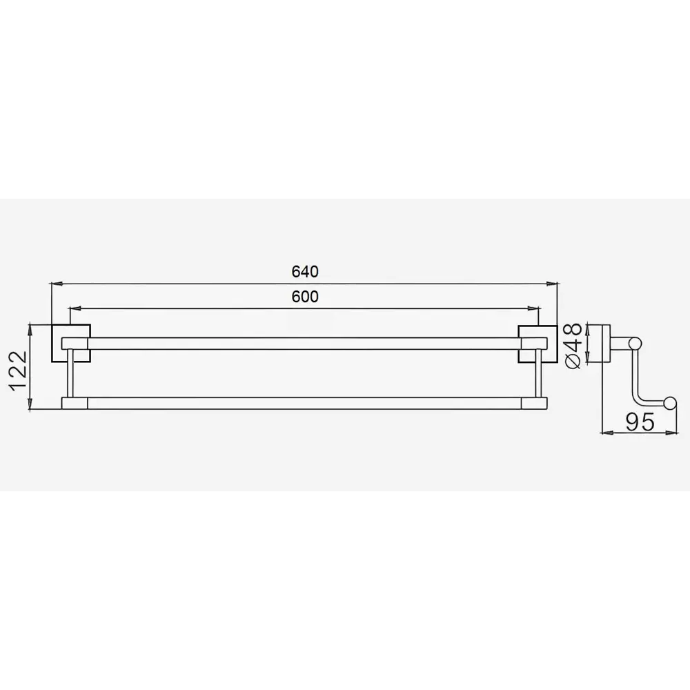 Фото 2 Держатель для полотенец D-lin D252222 64см цвет черный