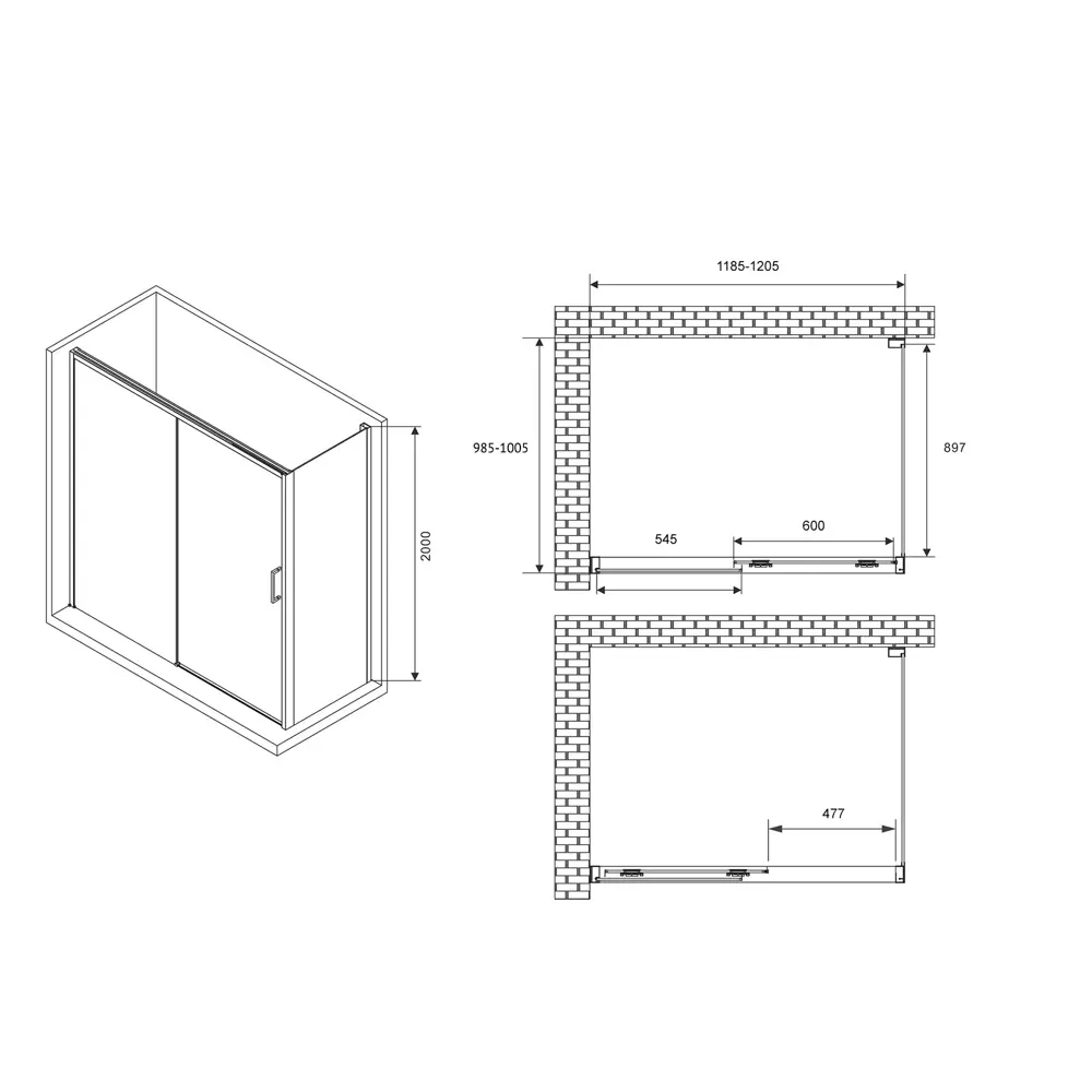 Фото 2 Душевой уголок Abber Komfort AG93120B-S102B прямоугольный 100x120см черный профиль эффект стекла прозрачный Фото 2 Душевой уголок Abber Komfort AG93120B-S102B прямоугольный 100x120см черный профиль эффект стекла прозрачный