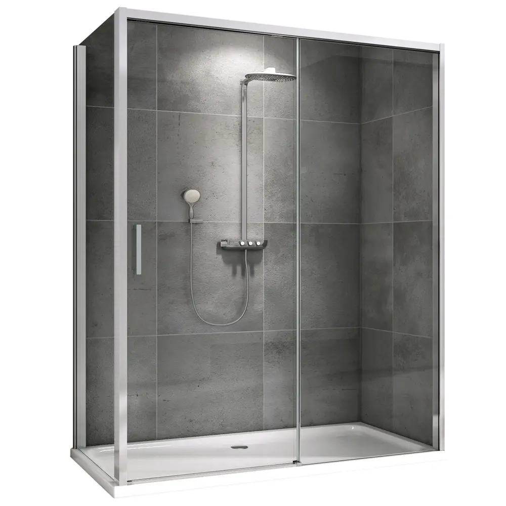 Фото Душевой уголок Abber Komfort AG93140-S102 прямоугольный 100x140см хромированный профиль эффект стекла прозрачный Фото Душевой уголок Abber Komfort AG93140-S102 прямоугольный 100x140см хромированный профиль эффект стекла прозрачный