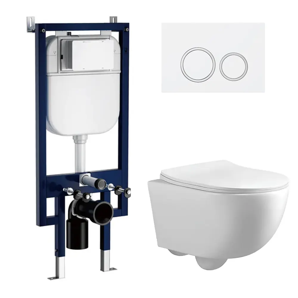 Фото Комплект инсталляция с унитазом Ceruttispa Ct10186 10186 цвет белый Фото Комплект инсталляция с унитазом Ceruttispa Ct10186 10186 цвет белый