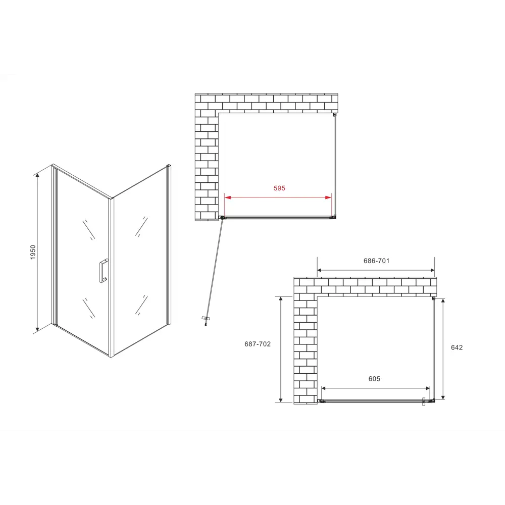Фото 4 Душевой уголок Abber Sonnenstrand AG04070M-S70M квадрат 70x70см серебро профиль эффект стекла матовый Фото 4 Душевой уголок Abber Sonnenstrand AG04070M-S70M квадрат 70x70см серебро профиль эффект стекла матовый