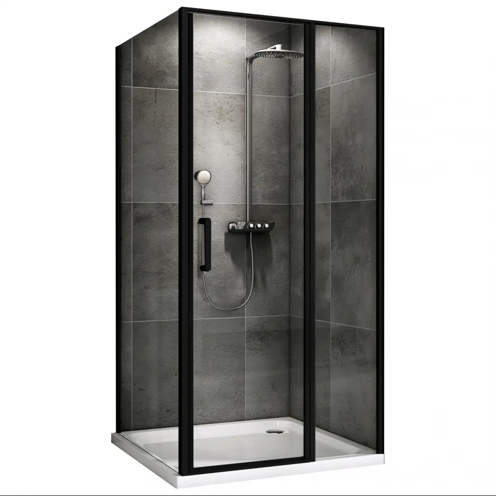 Фото Душевой уголок Abber Sonnenstrand AG04100BS-S75B прямоугольный 75x100см черный профиль эффект стекла прозрачный Фото Душевой уголок Abber Sonnenstrand AG04100BS-S75B прямоугольный 75x100см черный профиль эффект стекла прозрачный