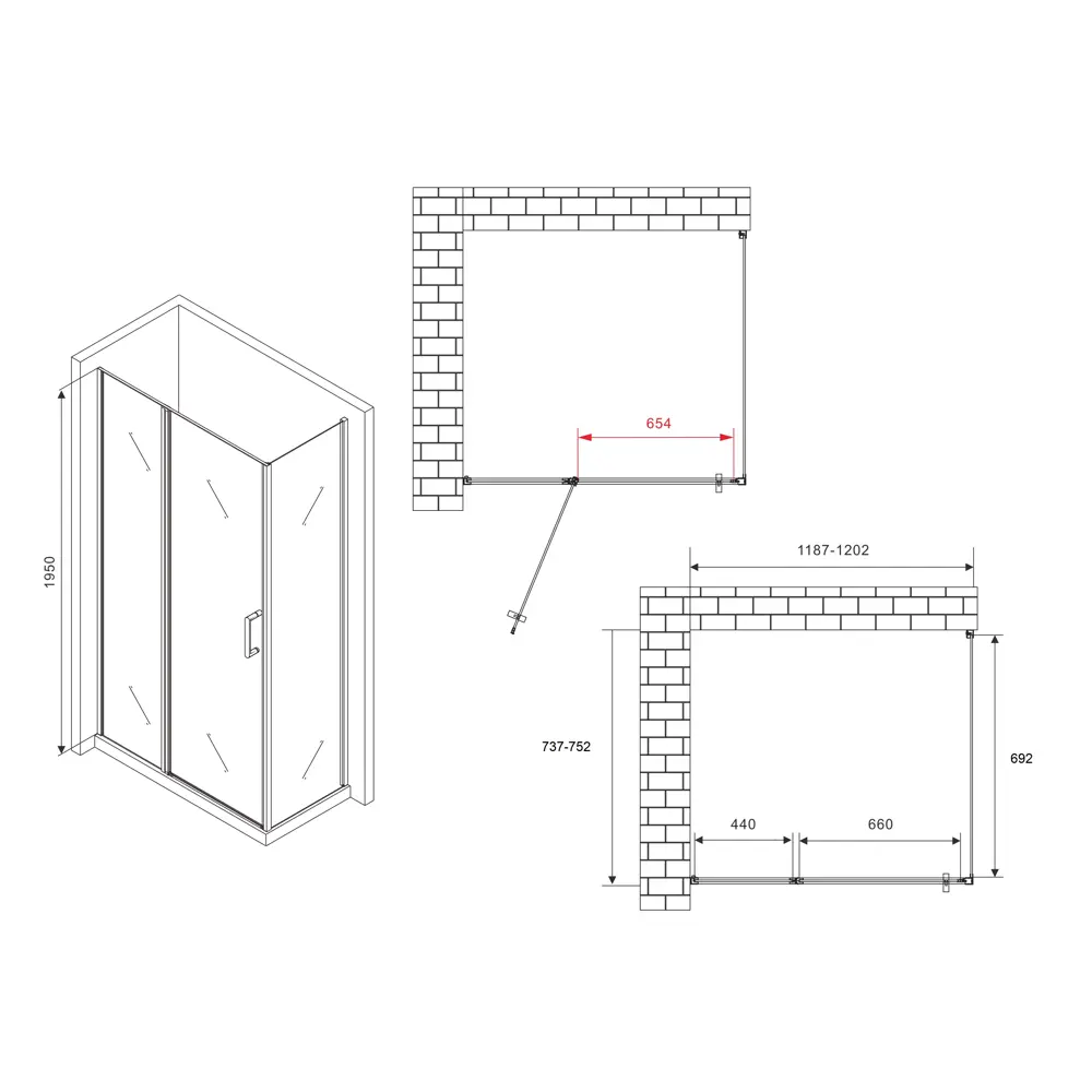 Фото 4 Душевой уголок Abber Sonnenstrand AG04120BS-S75B прямоугольный 75x120см черный профиль эффект стекла прозрачный Фото 4 Душевой уголок Abber Sonnenstrand AG04120BS-S75B прямоугольный 75x120см черный профиль эффект стекла прозрачный