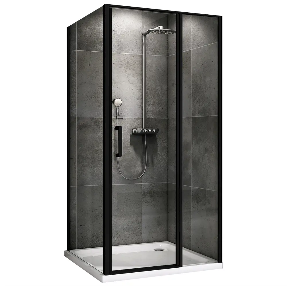 Фото Душевой уголок Abber Sonnenstrand AG04120BS-S70B прямоугольный 70x120см черный профиль эффект стекла прозрачный Фото Душевой уголок Abber Sonnenstrand AG04120BS-S70B прямоугольный 70x120см черный профиль эффект стекла прозрачный