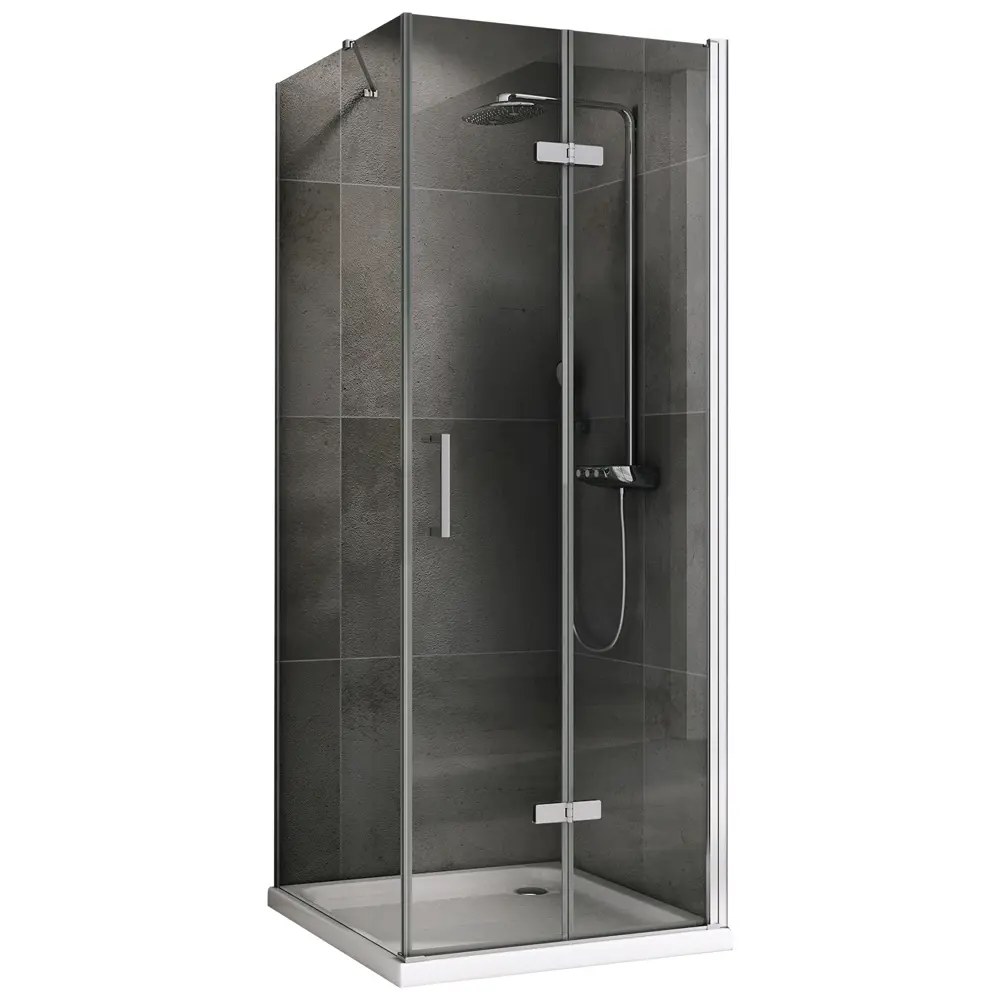 Фото Душевой уголок Abber Zart AG08080P-S91 прямоугольный 90x80см серебро профиль эффект стекла прозрачный Фото Душевой уголок Abber Zart AG08080P-S91 прямоугольный 90x80см серебро профиль эффект стекла прозрачный