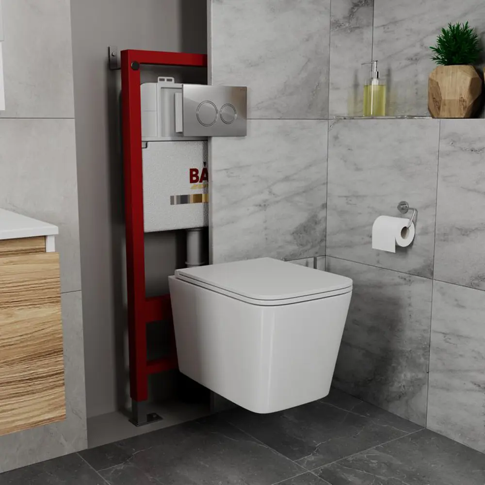 Фото 2 Комплект инсталляция BAUEDGE PRO унитаз подвесной безободковый Bau Stil Hurricane3 сиденье дюропласт микролифт клавиша Dream хром Фото 2 Комплект инсталляция BAUEDGE PRO унитаз подвесной безободковый Bau Stil Hurricane3 сиденье дюропласт микролифт клавиша Dream хром
