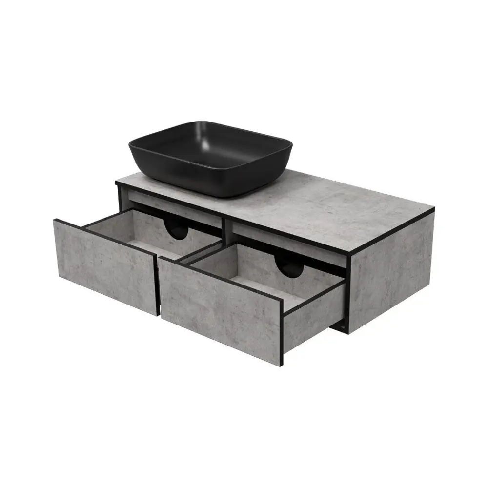 Фото 4 Тумба под раковину Brevita Stone STO-01100-048П 100см цвет серый, серебристый Фото 4 Тумба под раковину Brevita Stone STO-01100-048П 100см цвет серый, серебристый