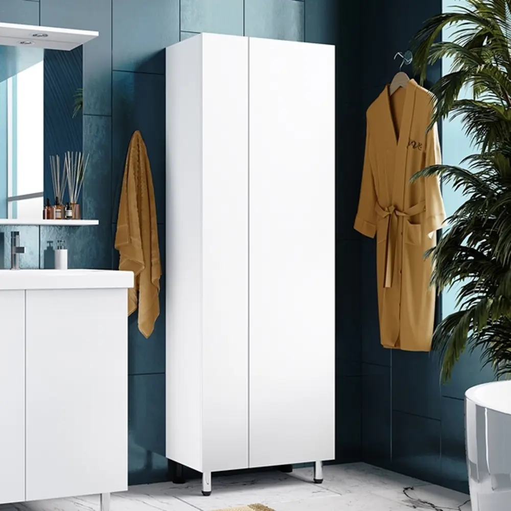 Фото Шкаф для ванны напольный Misty П-Лир0501-01Л 60x165см цвет белый