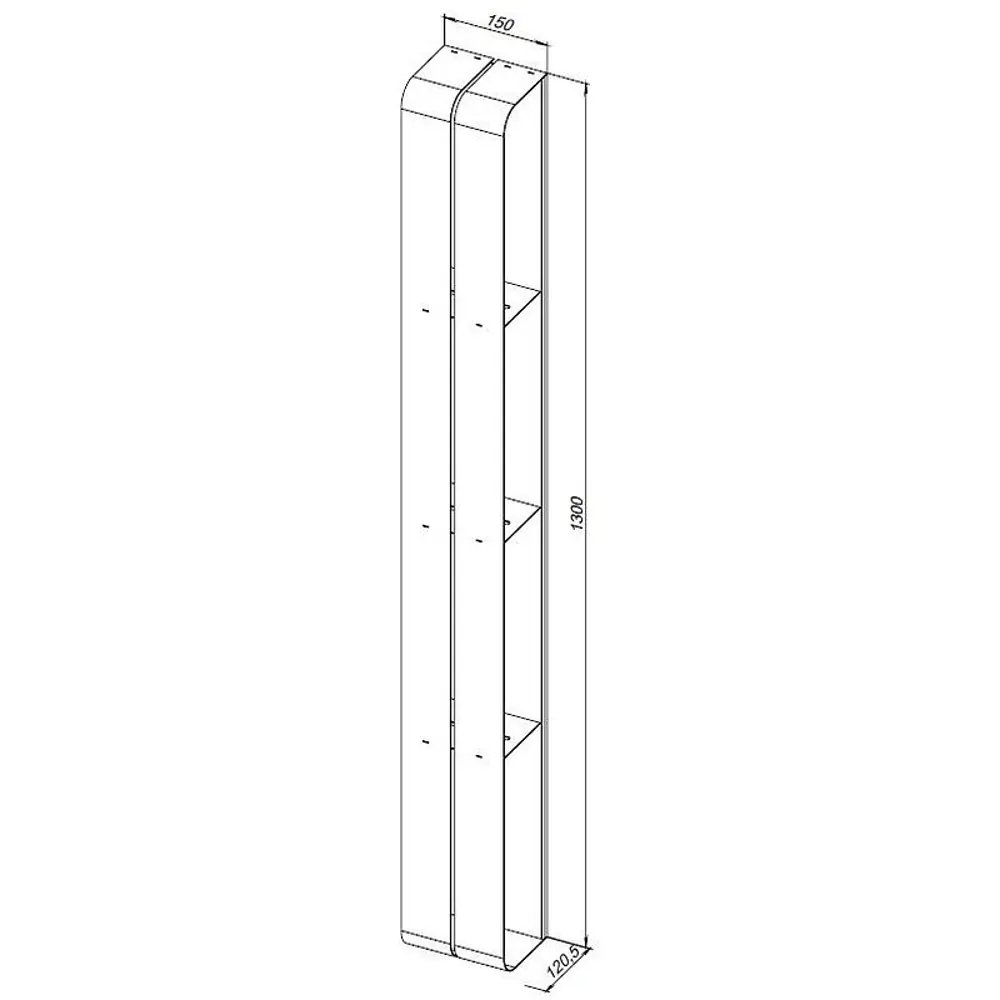Фото 7 Полка Aquanet Магнум H 15x130 черная матовая, вертикальная Фото 7 Полка Aquanet Магнум H 15x130 черная матовая, вертикальная