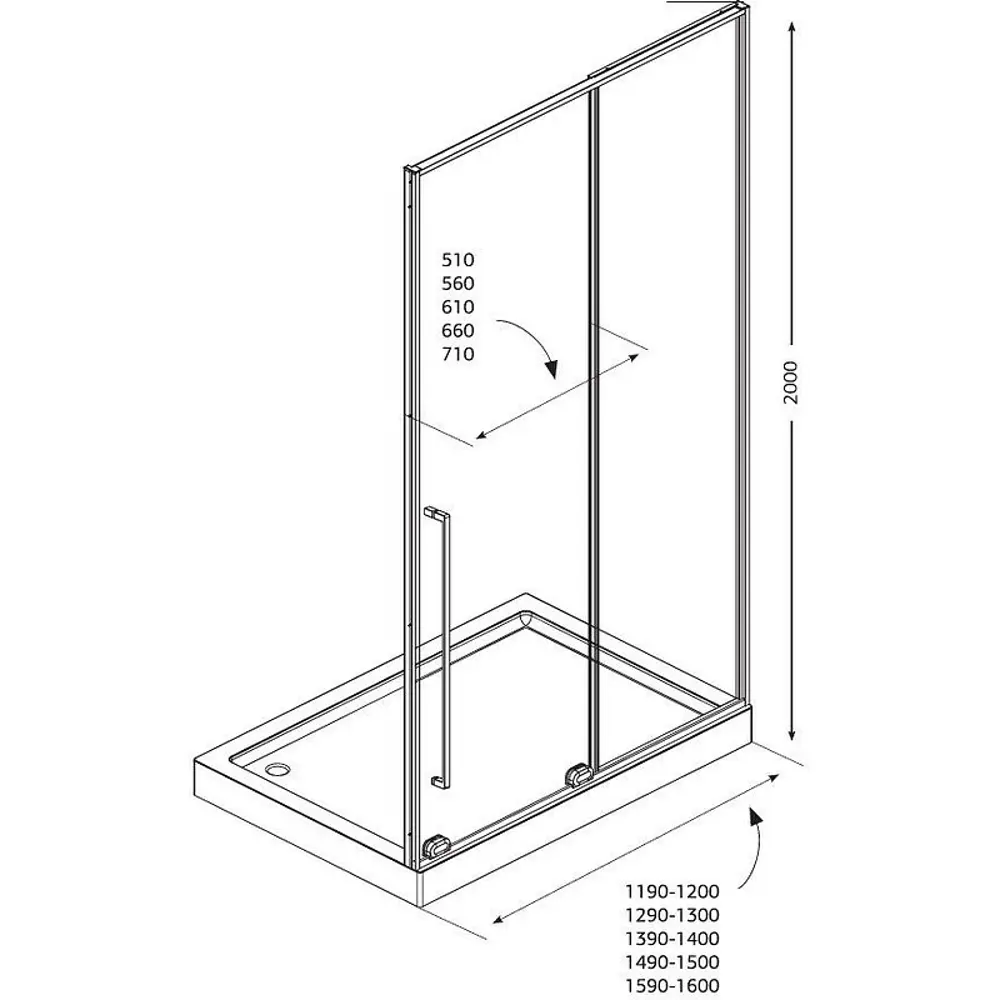 Фото 8 Душевая дверь Allen brau 00312663 160см эффект стекла прозрачный раздвижной