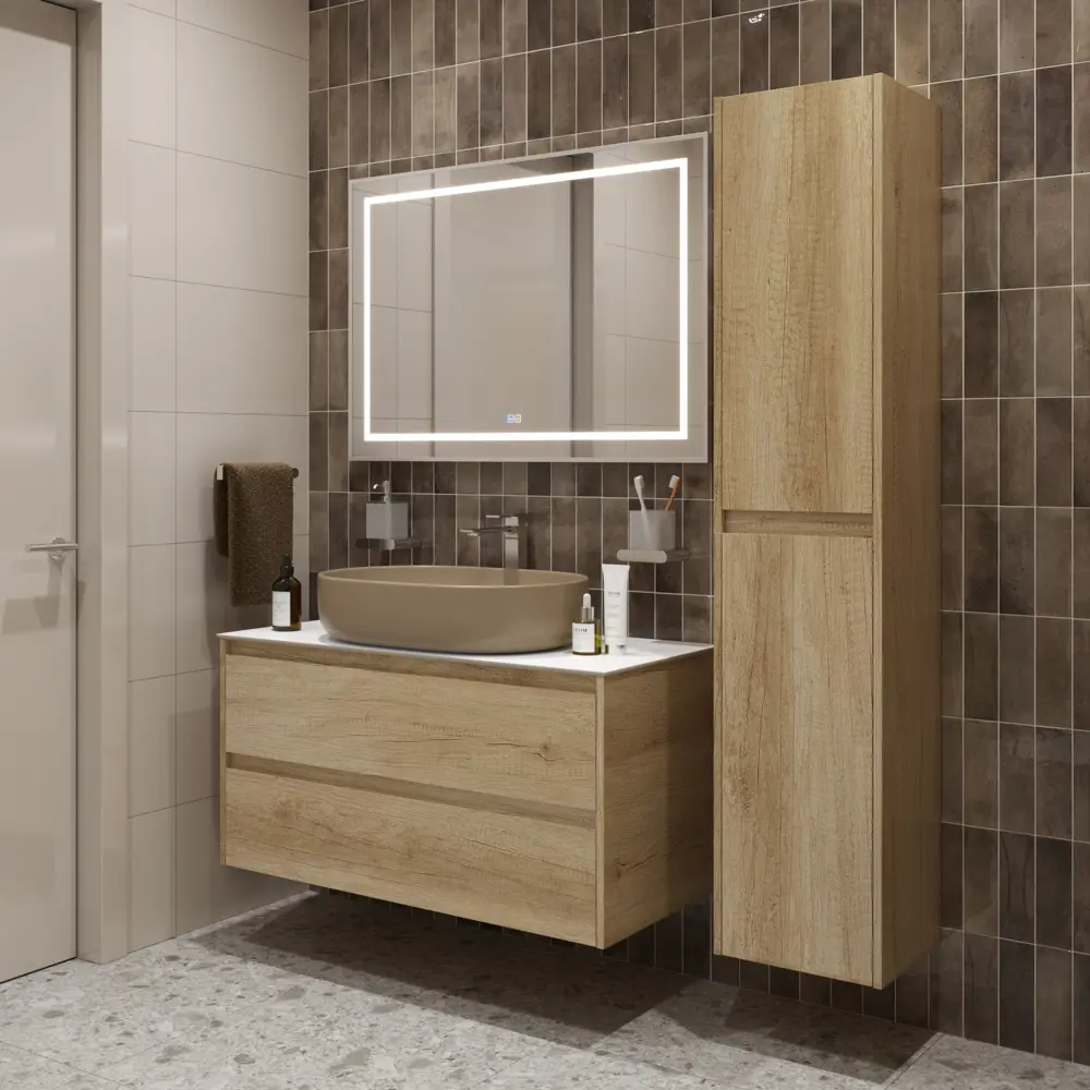 Фото 3 Тумба со столешницей и накладной раковиной подвесная BelBagno KRAFT 100 kraft100rnn-kepbo-1084h316-set Фото 3 Тумба со столешницей и накладной раковиной подвесная BelBagno KRAFT 100 kraft100rnn-kepbo-1084h316-set