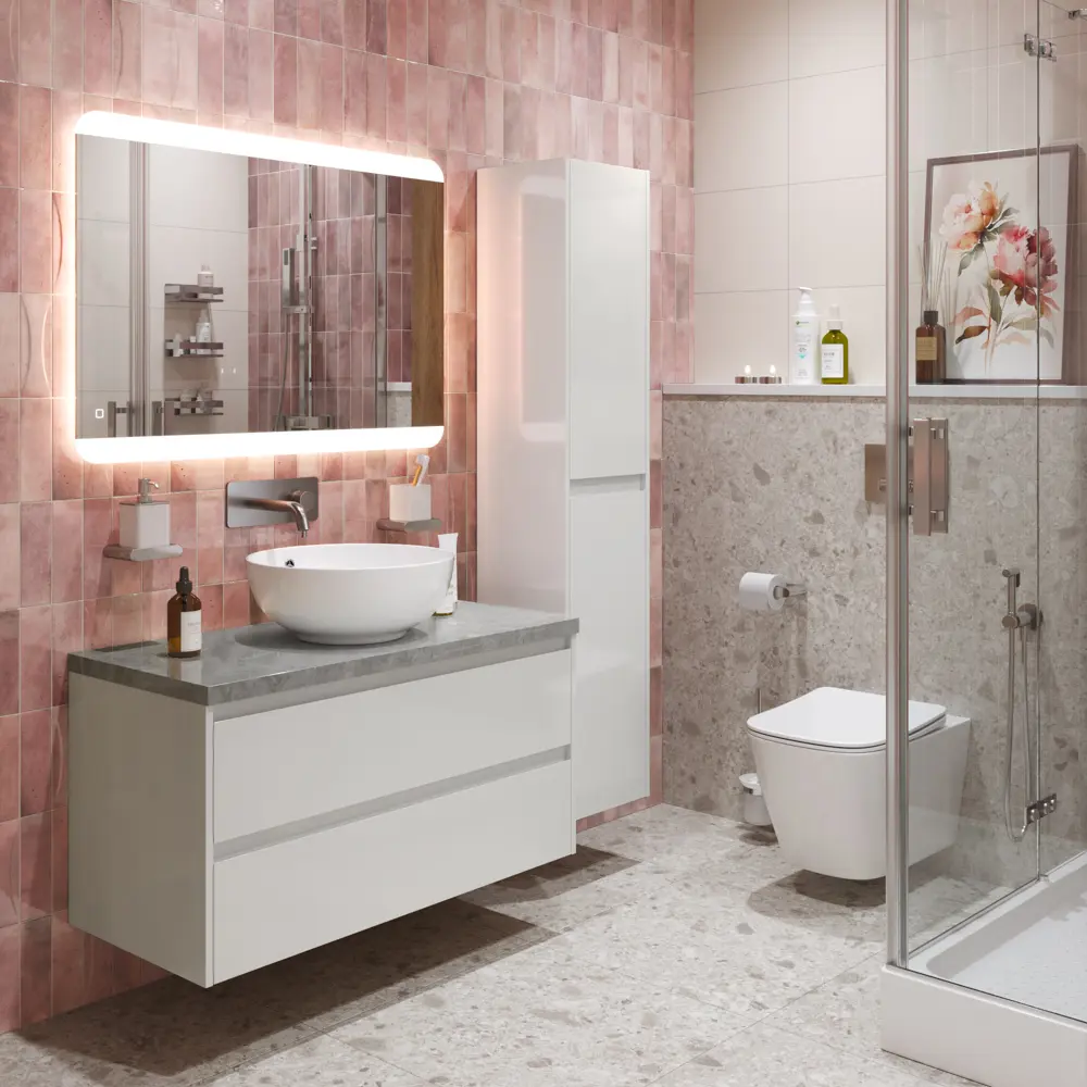 Фото Тумба со столешницей и накладной раковиной подвесная BelBagno KRAFT 80 kraft80bo-kepmgl-1077-set Фото Тумба со столешницей и накладной раковиной подвесная BelBagno KRAFT 80 kraft80bo-kepmgl-1077-set