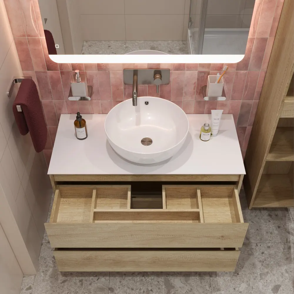 Фото 4 Тумба со столешницей и накладной раковиной подвесная BelBagno KRAFT 80 kraft80rnn-kepbo-1077-set Фото 4 Тумба со столешницей и накладной раковиной подвесная BelBagno KRAFT 80 kraft80rnn-kepbo-1077-set
