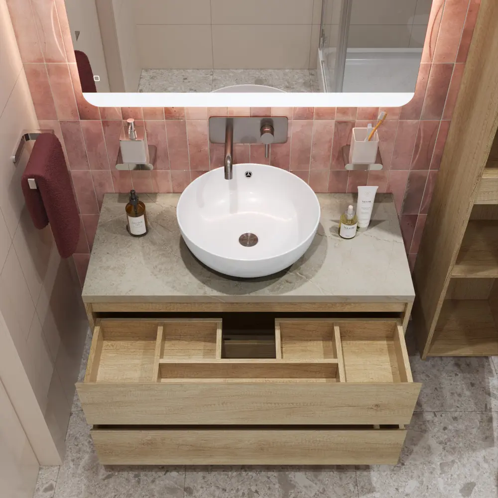 Фото 4 Тумба со столешницей и накладной раковиной подвесная BelBagno KRAFT 80 kraft80rnn-kepmco-1077-set Фото 4 Тумба со столешницей и накладной раковиной подвесная BelBagno KRAFT 80 kraft80rnn-kepmco-1077-set