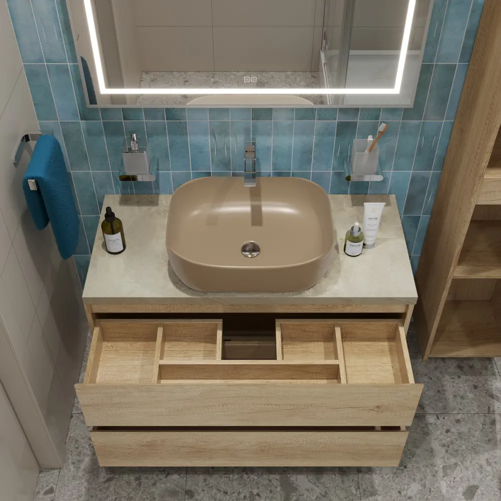 Фото 5 Тумба со столешницей и накладной раковиной подвесная BelBagno KRAFT 80 kraft80rnn-kepmco-1302h316-set Фото 5 Тумба со столешницей и накладной раковиной подвесная BelBagno KRAFT 80 kraft80rnn-kepmco-1302h316-set
