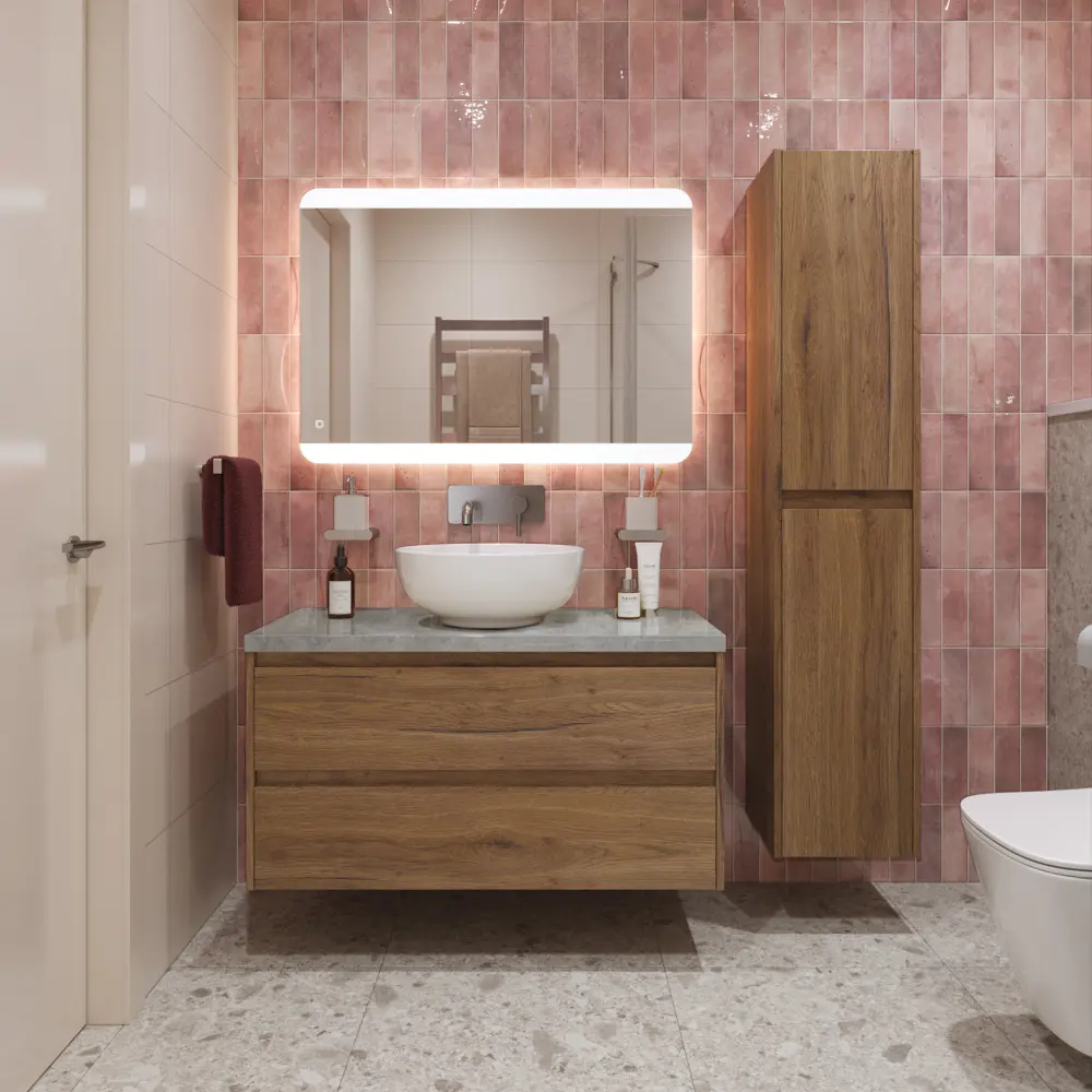 Фото Тумба со столешницей и накладной раковиной подвесная BelBagno KRAFT 80 kraft80rt-kepmgl-1077-set Фото Тумба со столешницей и накладной раковиной подвесная BelBagno KRAFT 80 kraft80rt-kepmgl-1077-set