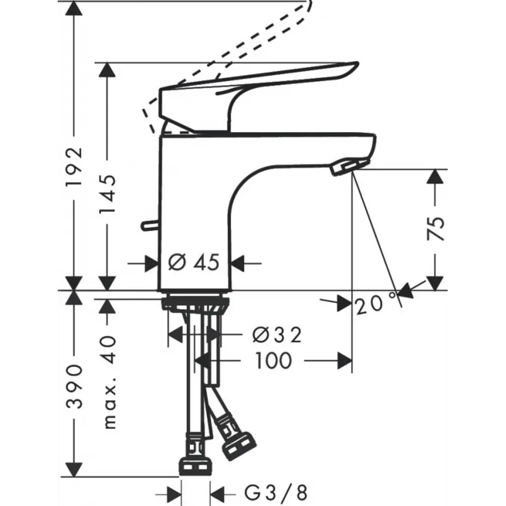 Фото 2 Смеситель для раковины Hansgrohe Смеситель 71177000 однорычажный цвет серый Фото 2 Смеситель для раковины Hansgrohe Смеситель 71177000 однорычажный цвет серый