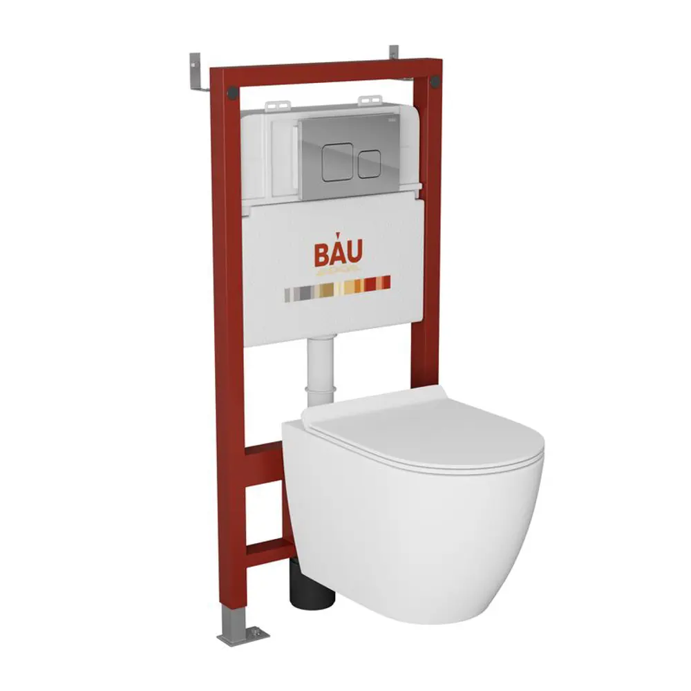 Фото Комплект инсталляция с унитазом Bauedge Q111300-NL0002-PRO-Q00016 цвет белый Фото Комплект инсталляция с унитазом Bauedge Q111300-NL0002-PRO-Q00016 цвет белый