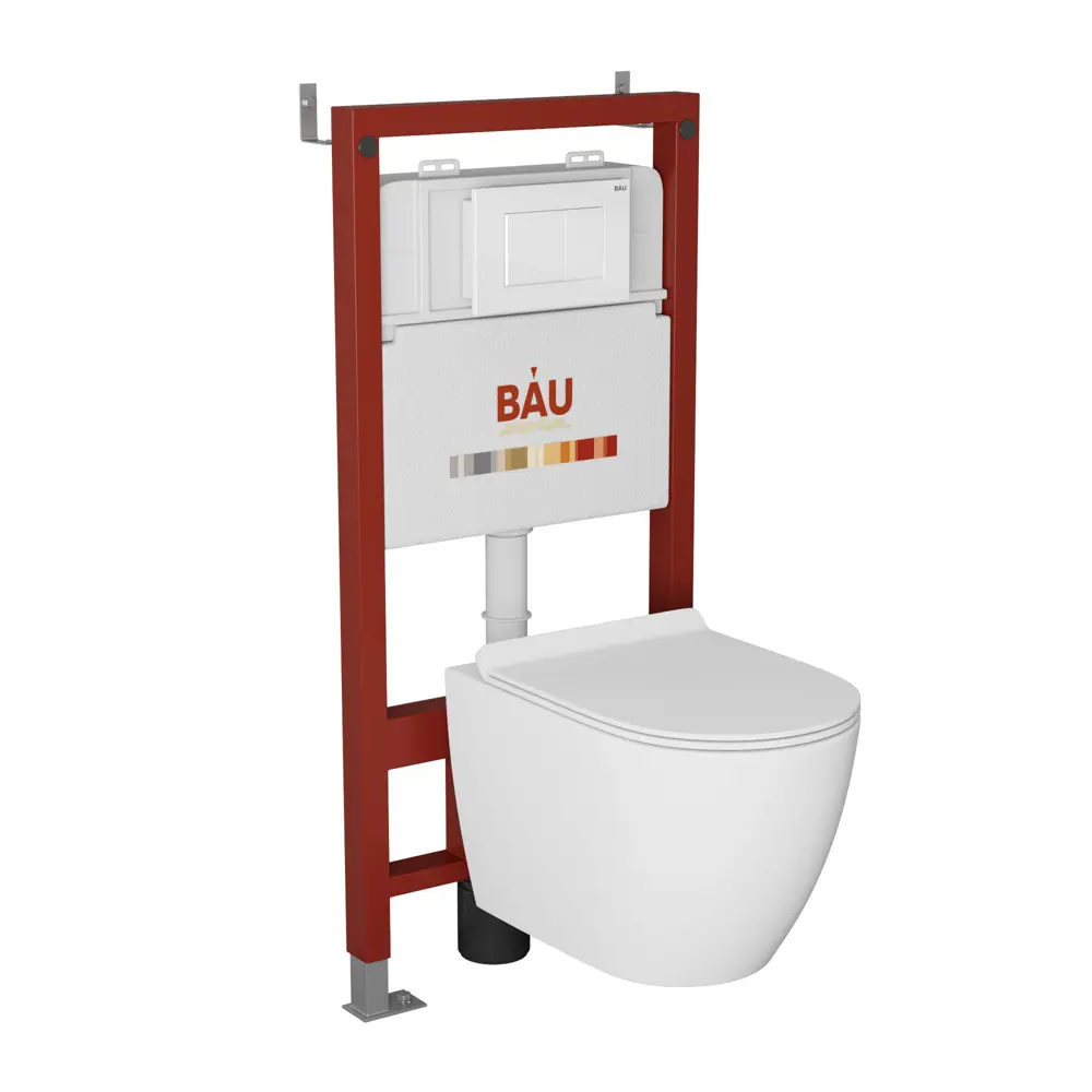Фото Комплект инсталляция с унитазом Bauedge Q111300-BL0001-Q00001 цвет белый Фото Комплект инсталляция с унитазом Bauedge Q111300-BL0001-Q00001 цвет белый