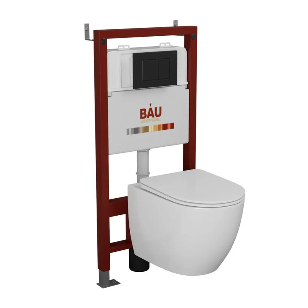 Фото Комплект инсталляция с унитазом Bauedge Q111300-BL0001-Q00003 цвет белый Фото Комплект инсталляция с унитазом Bauedge Q111300-BL0001-Q00003 цвет белый