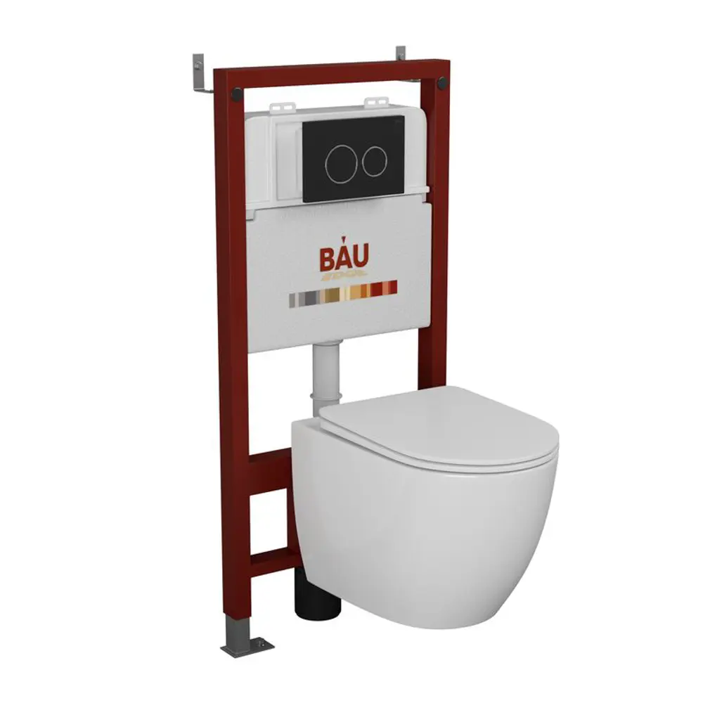 Фото Комплект инсталляция с унитазом Bauedge Q111300-BL0001-Q00005 цвет белый Фото Комплект инсталляция с унитазом Bauedge Q111300-BL0001-Q00005 цвет белый