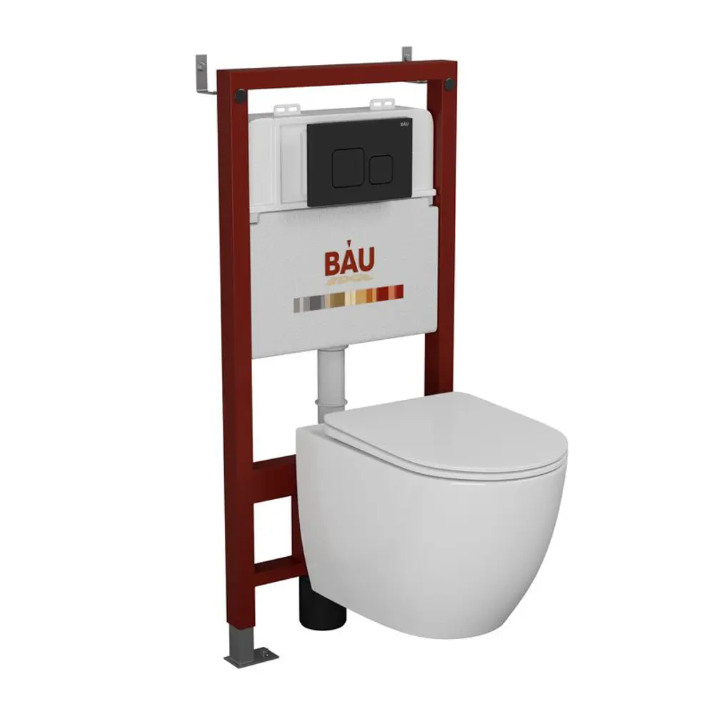Фото Комплект инсталляция с унитазом Bauedge Q111300-BL0001-Q00015 цвет белый Фото Комплект инсталляция с унитазом Bauedge Q111300-BL0001-Q00015 цвет белый