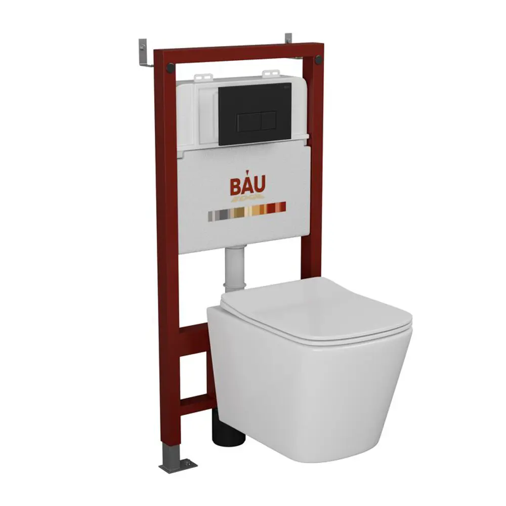 Фото Комплект инсталляция с унитазом Bauedge Q111300-BS0002-Q00008 цвет белый Фото Комплект инсталляция с унитазом Bauedge Q111300-BS0002-Q00008 цвет белый