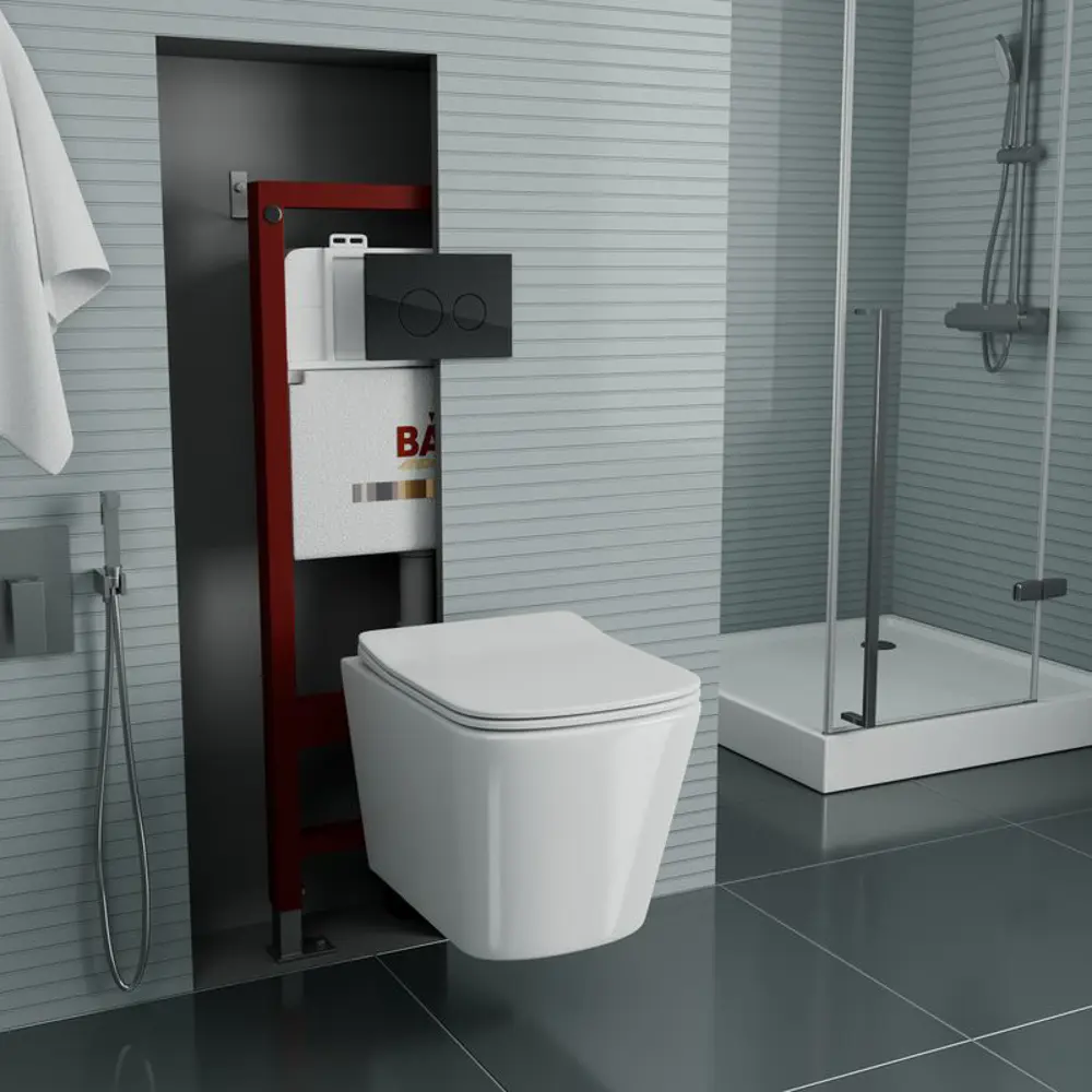 Фото 2 Комплект инсталляция с унитазом Bauedge Q111300-BS0002-Q00011 цвет белый Фото 2 Комплект инсталляция с унитазом Bauedge Q111300-BS0002-Q00011 цвет белый