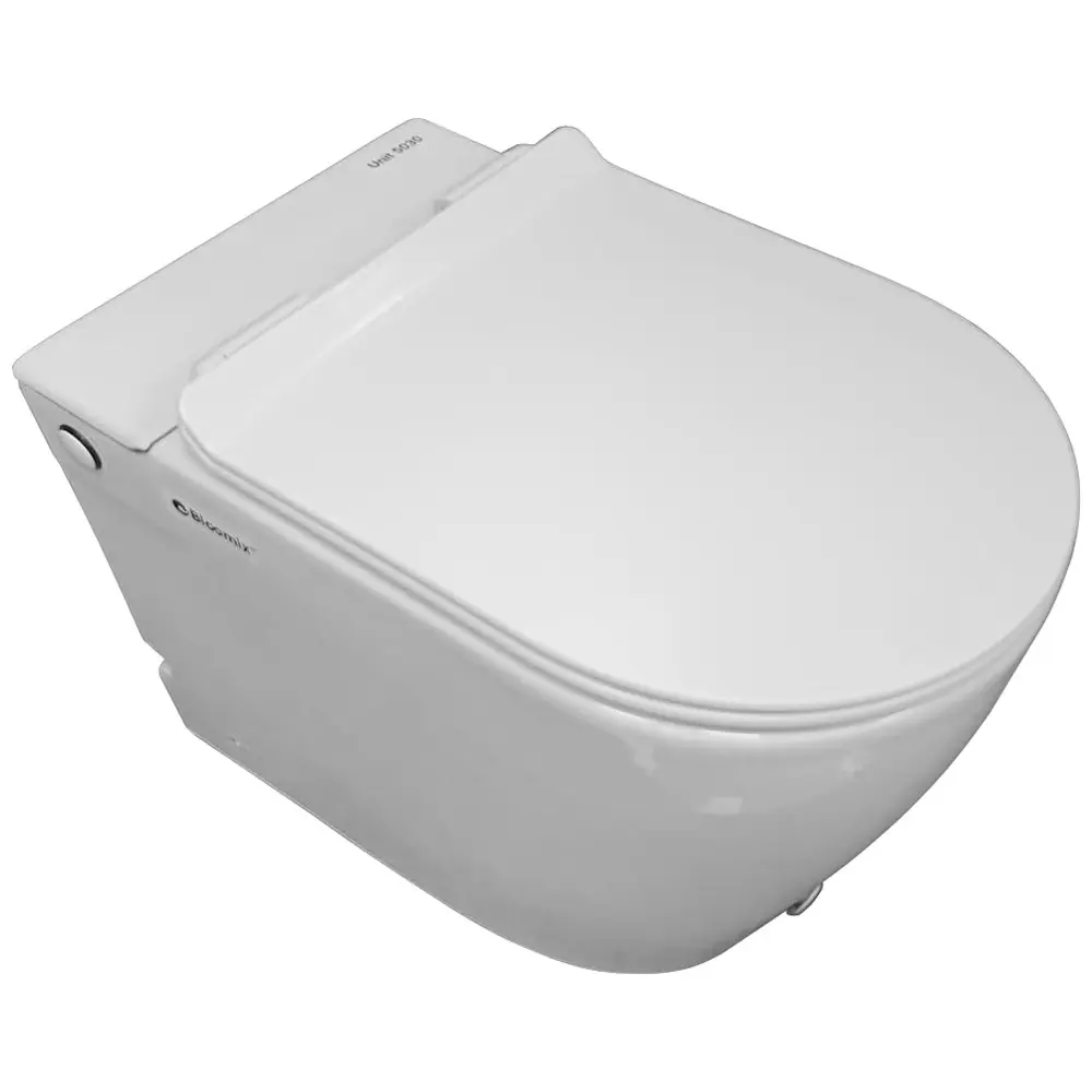 Фото 2 Унитаз подвесной Bloomix Unit 5030 безободковый с сиденьем микролифт Фото 2 Унитаз подвесной Bloomix Unit 5030 безободковый с сиденьем микролифт