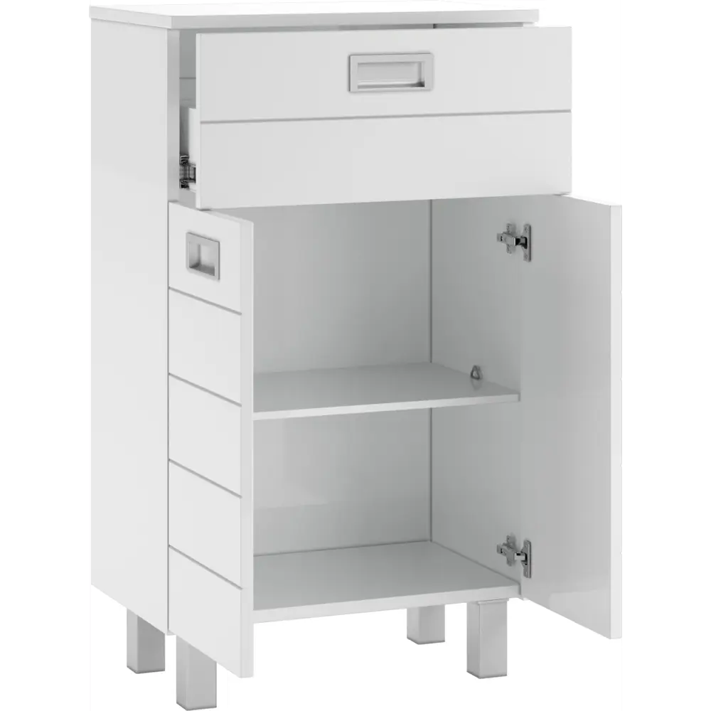 Фото Комод для ванной комнаты Домино Cube DC5015K 50.40x86x32.40см цвет белый Фото Комод для ванной комнаты Домино Cube DC5015K 50.40x86x32.40см цвет белый