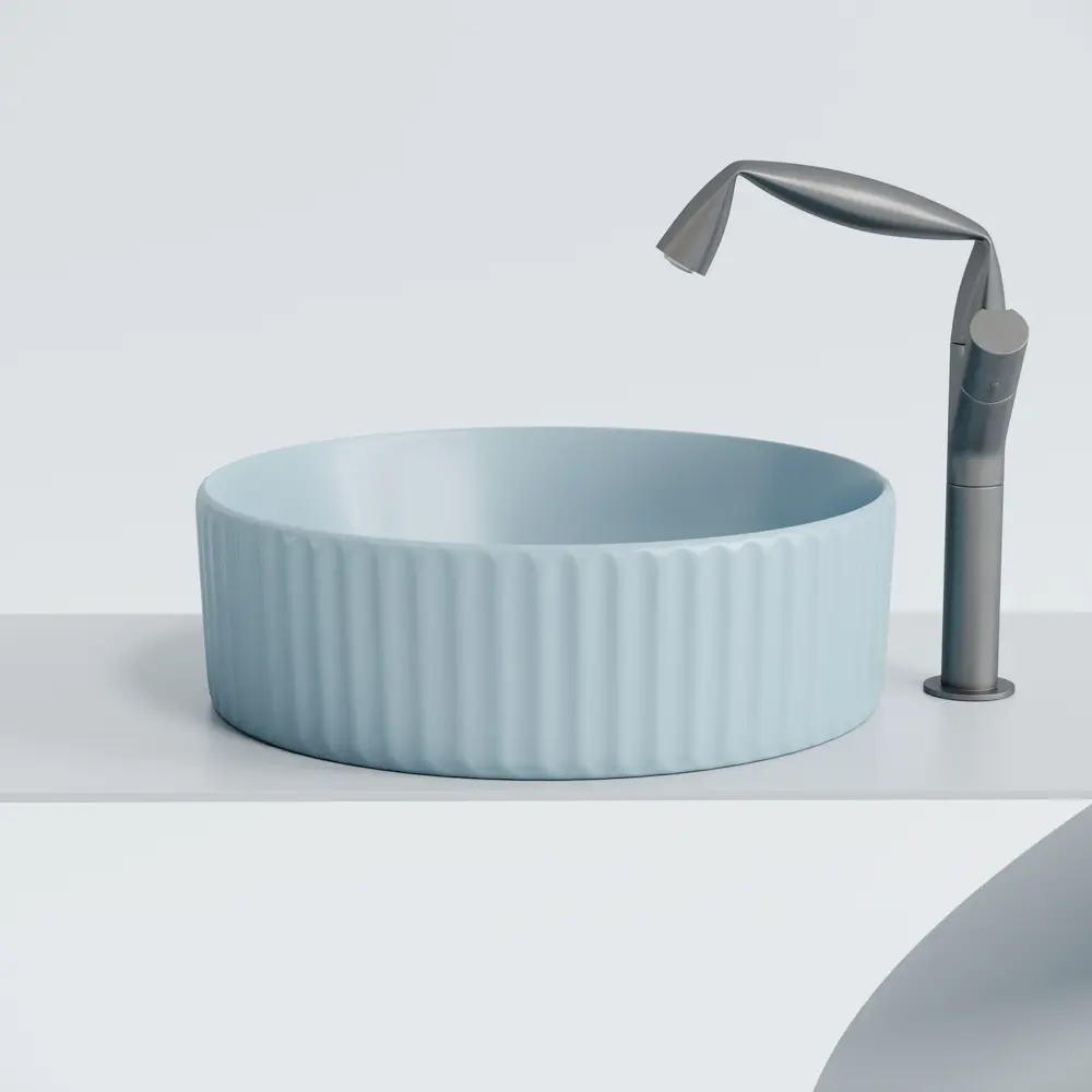 Фото 2 Раковина CERAMICANOVA ELEMENT CN6057ML накладная 36см цвет синий Фото 2 Раковина CERAMICANOVA ELEMENT CN6057ML накладная 36см цвет синий