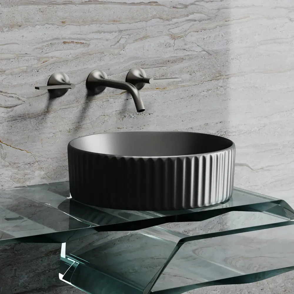 Фото 3 Раковина CERAMICANOVA ELEMENT CN6057MDH накладная 36см цвет черный Фото 3 Раковина CERAMICANOVA ELEMENT CN6057MDH накладная 36см цвет черный