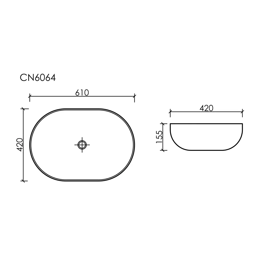 Фото 4 Раковина CERAMICANOVA ELEMENT CN6064 накладная 61см цвет белый Фото 4 Раковина CERAMICANOVA ELEMENT CN6064 накладная 61см цвет белый