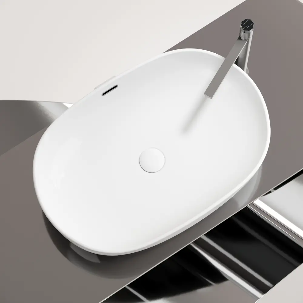 Фото 3 Раковина CERAMICANOVA ELEMENT CN6064 накладная 61см цвет белый Фото 3 Раковина CERAMICANOVA ELEMENT CN6064 накладная 61см цвет белый