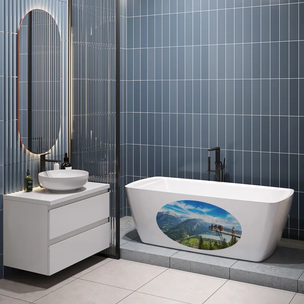 Фото 5 Отдельностоящая ванна Wellsee Ideal 202010454 акриловая 170x78 см с художественным рисунком в комплекте Фото 5 Отдельностоящая ванна Wellsee Ideal 202010454 акриловая 170x78 см с художественным рисунком в комплекте