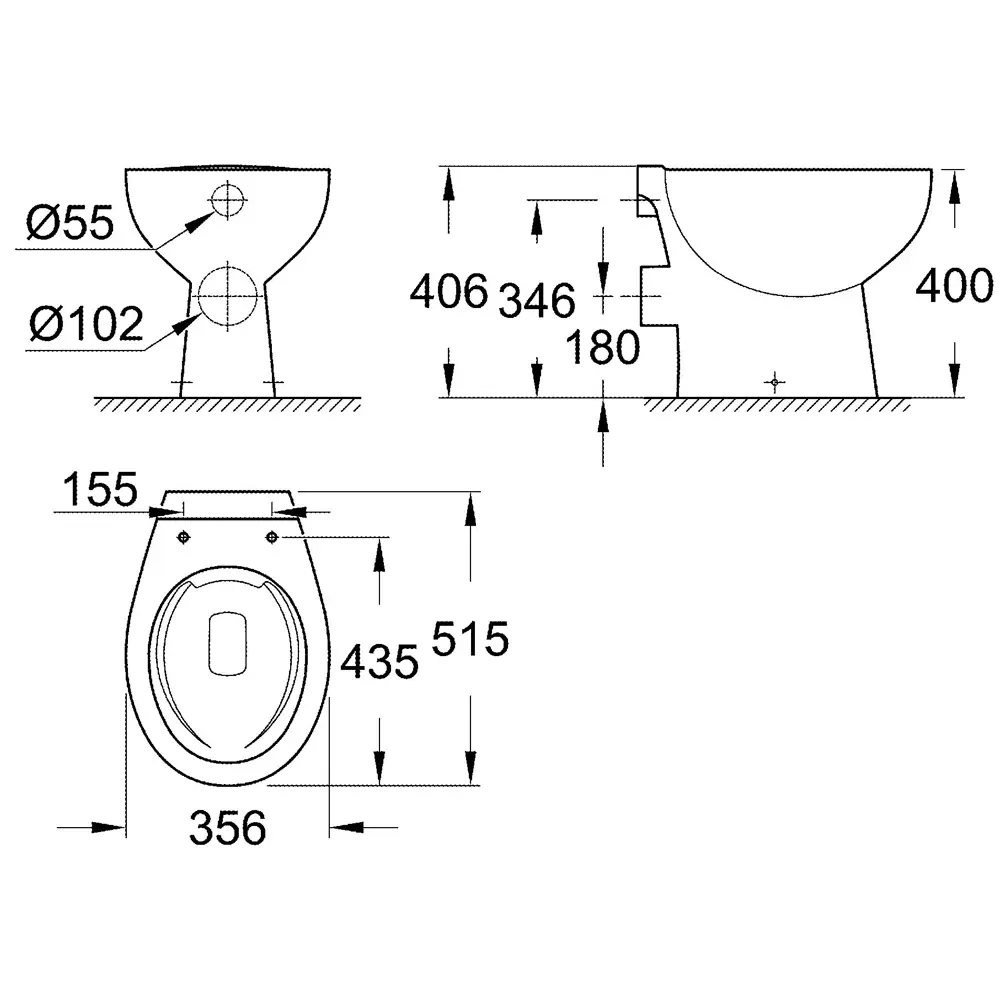 Фото 3 Унитаз-компакт Grohe NW0075 горизонтальный слив Фото 3 Унитаз-компакт Grohe NW0075 горизонтальный слив