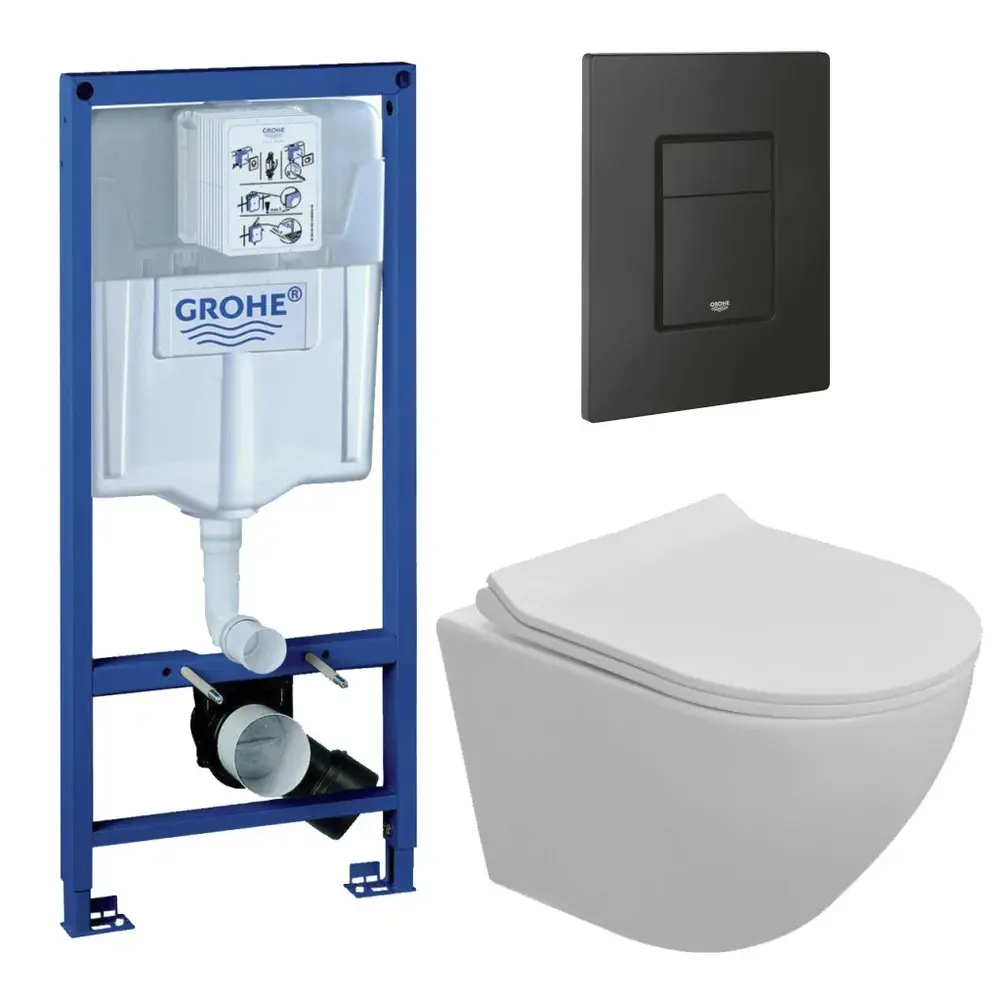 Фото 3 Комплект инсталляция с унитазом Grohe rapid цвет белый Фото 3 Комплект инсталляция с унитазом Grohe rapid цвет белый