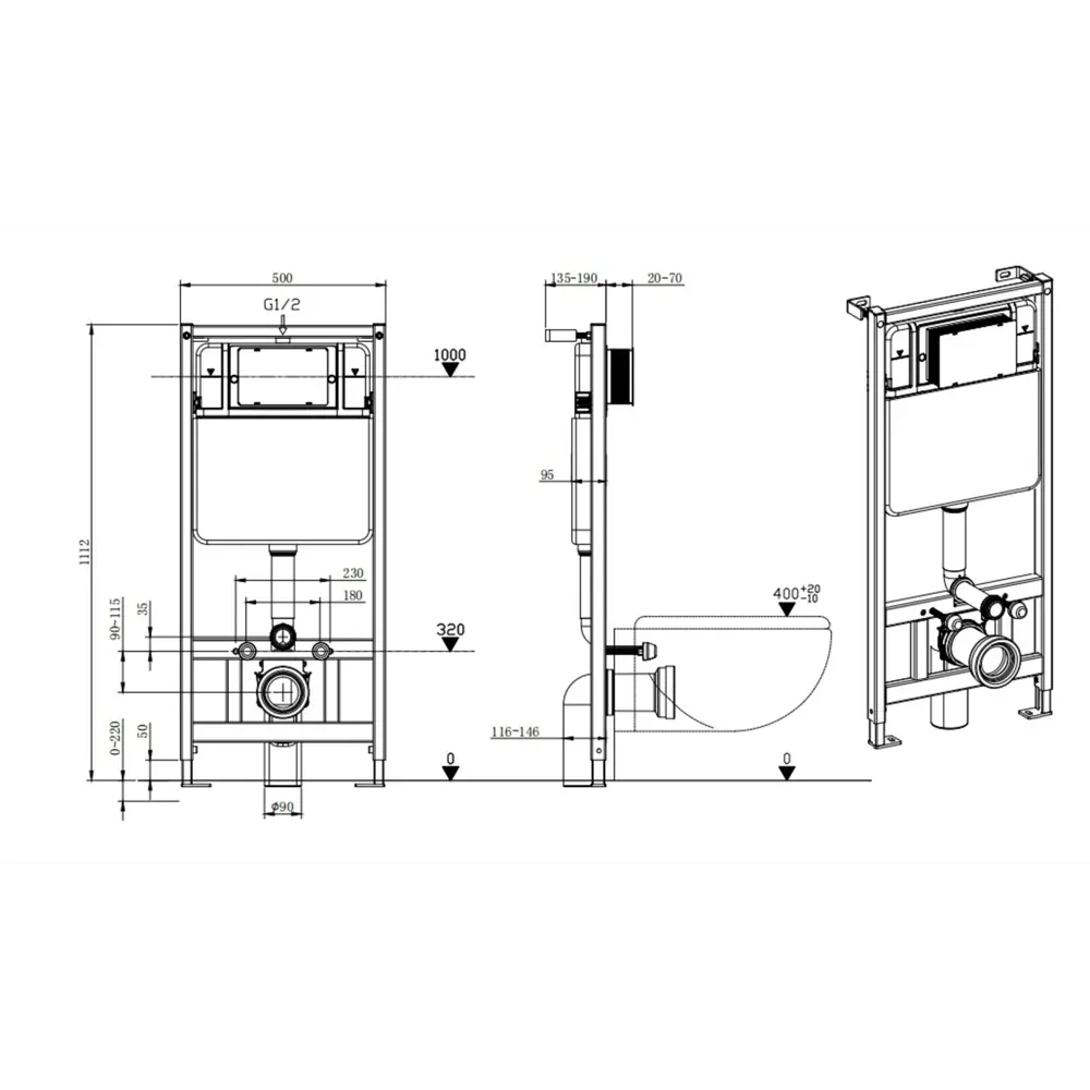 Фото 2 Инсталляция для подвесного унитаза GROSSBERG AJ106